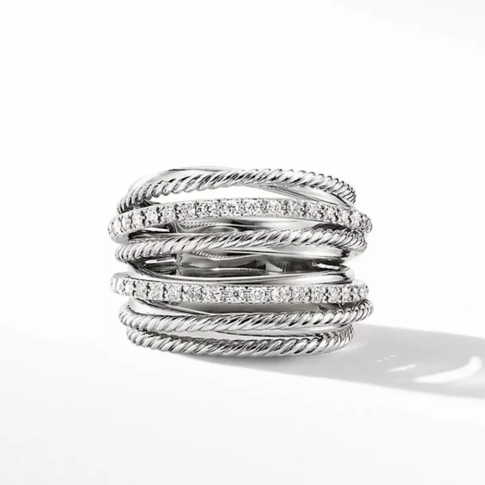 New 925 Sterling Silver Diamond Halo Ring - Picture 4 of 5